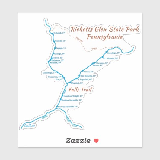 Ricketts Glen SP - Herfst Trail (medium) Sticker (Vel)