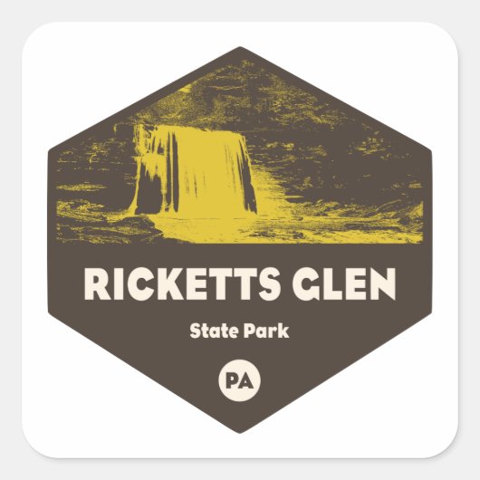Ricketts Glen State Park Pennsylvania Vierkante Sticker (Voorkant)