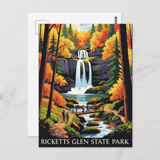 Ricketts Glen State Park Reizen Briefkaart (Voorkant / Achterkant)