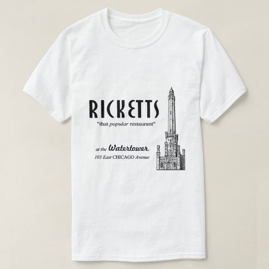Ricketts Restaurant, Chicago, Illinois T-shirt (Design voorkant)