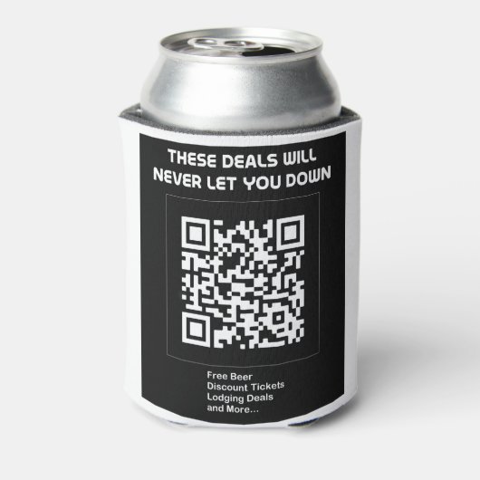 Rickroll QR code Blikjeskoeler (Blikje Achterkant)