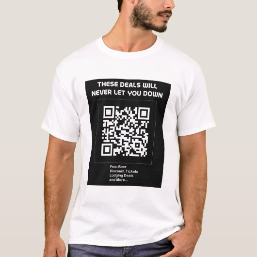 Rickroll QR-code T-shirt (Voorkant)
