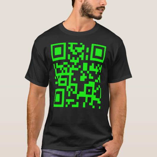 Rickroll qr-code t-shirt (Voorkant)