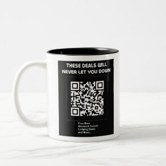 Rickroll QR code Tweekleurige Koffiemok