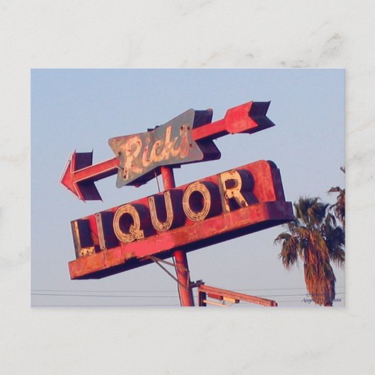 Ricks Liquor  Sign Briefkaart (Voorkant)