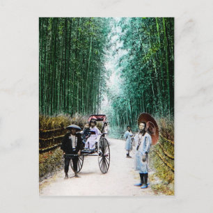 Rickshaw op de weg naar de Japanse Vintage van Kyo Briefkaart
