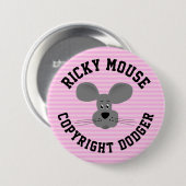 Ricky Mouse Ronde Button 7,6 Cm (Voorkant /achterkant)