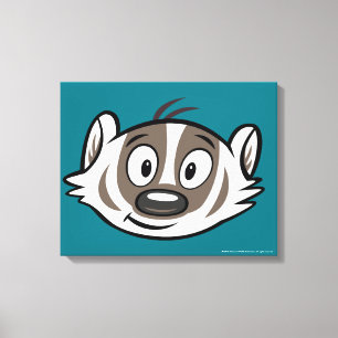 Ricky Raccoon   Boomer Badger Face Canvas Afdruk