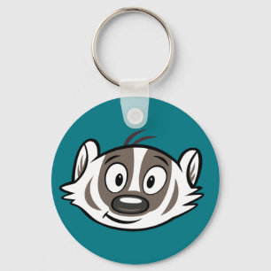 Ricky Raccoon Boomer Badger Face Sleutelhanger