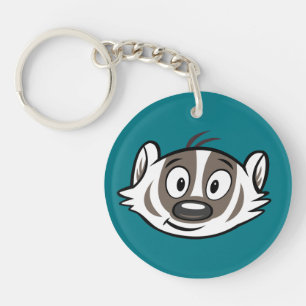Ricky Raccoon Boomer Badger Face Sleutelhanger