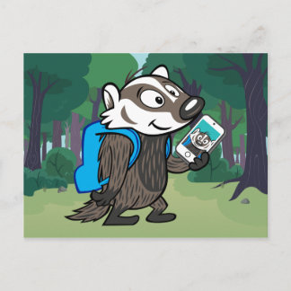 Ricky Raccoon | Boomer Badger Selfie Briefkaart