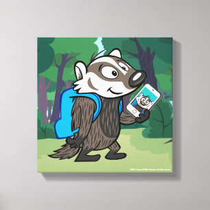 Ricky Raccoon   Boomer Badger Selfie Canvas Afdruk
