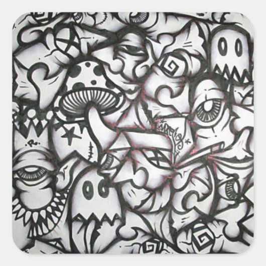 rico collage graffiti sticker (Voorkant)