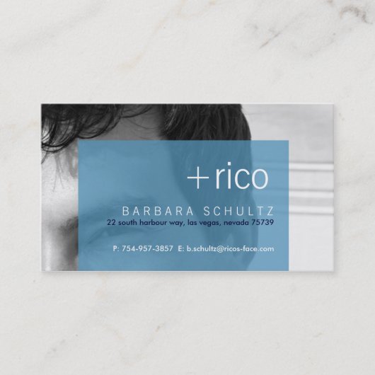 Rico's Face (blauwe Visitekaartjes) Visitekaartje (Voorkant)