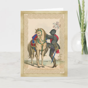 Ridder en pantser met Horse Note Kaart