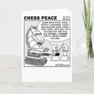 Ridder herinnert zich de Chess Peace Cartoon Kaart