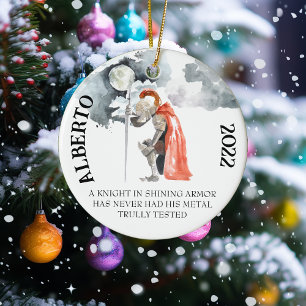 Ridder in glanzende harnas die HEMA zegt Keramisch Ornament