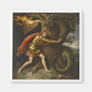 Ridder in Gouden Wapenrusting vs. De Draak Magneet