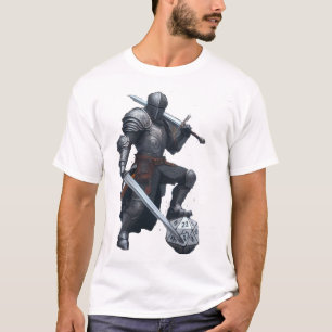 ridder of paladijn in volledig bord pantser t-shirt