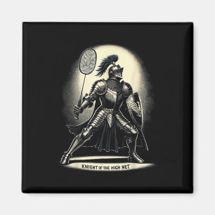 Ridder van het High Net Badminton Funny Graphic T- Magneet