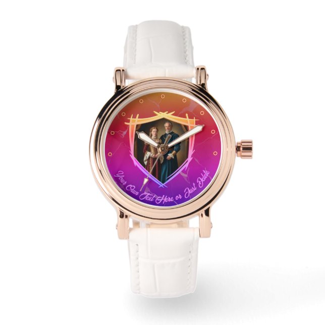 Ridder Wapen Middeleeuws Oud Fashioned Gift Horloge (Voorkant)