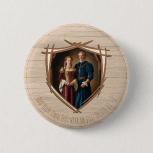 Ridder wapenschild Middeleeuwse ouderwetse Vintage Ronde Button 5,7 Cm