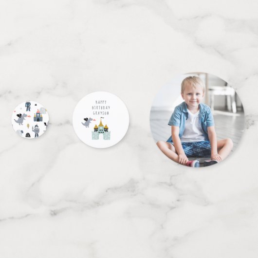 Ridders en draken | Verjaardag gepersonaliseerde t Confetti (Voorkanten)