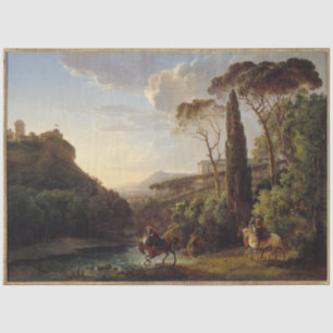 Ridders in het Italiaanse landschap Ephemera Decou Tissuepapier