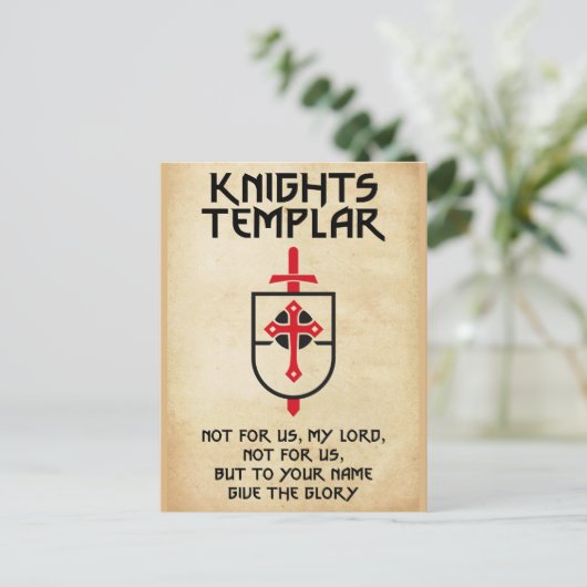 Ridders Tempeliers  Kruis Middeleeuwen Kunst Briefkaart (Staand voorkant)