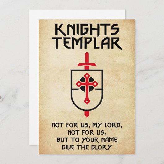 Ridders Tempeliers  Kruis Middeleeuwen Kunst Feestdagenkaart (Voorkant / Achterkant)