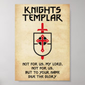 Ridders Tempeliers  Kruis Middeleeuwen Kunst Poster (Voorkant)