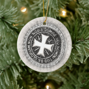 Ridders Tempeliers Middeleeuwse Kruiszegel Aangepa Keramisch Ornament