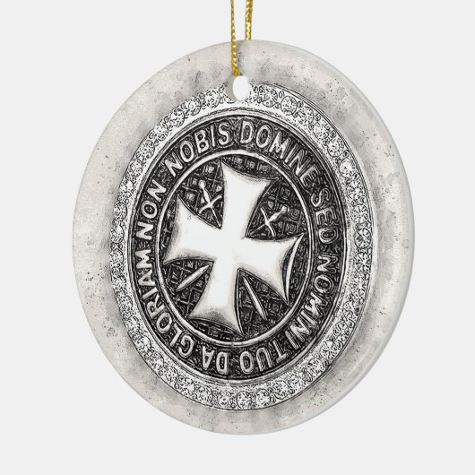 Ridders Tempeliers Middeleeuwse Kruiszegel Aangepa Keramisch Ornament (Links)