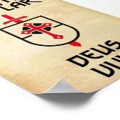 Ridders Tempeliers  Papyrus Deus Vult Middeleeuws Poster (Hoek)