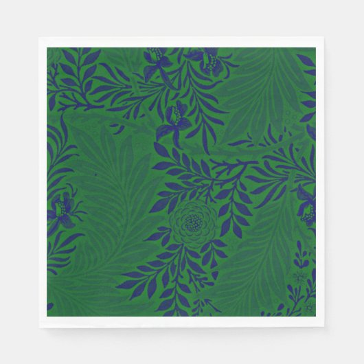 Ridderspoor in levendig groen en blauw servet (Voorkant)