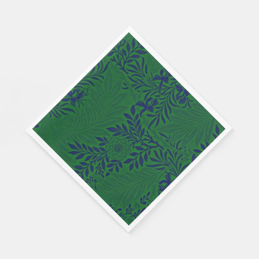 Ridderspoor in levendig groen en blauw servet (Hoek)