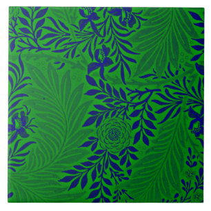 Ridderspoor in levendig groen en blauw tegeltje