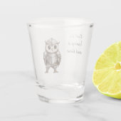 Ridderuil in glanzende harnas shot glas (Achterkant)