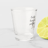 Ridderuil in glanzende harnas shot glas (Links)