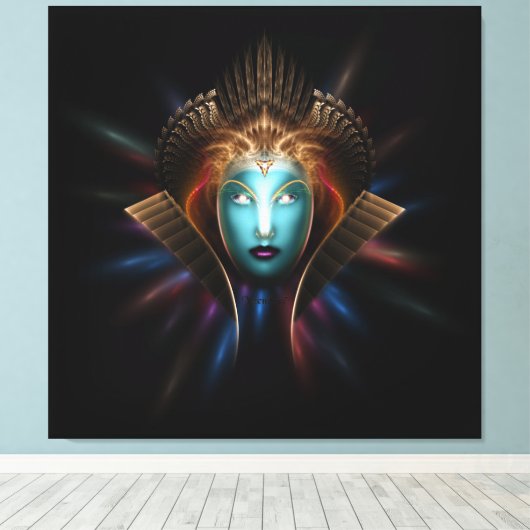 Riddian Queen Fractal Art Wrapped Canvas print (Insitu (Houten vloer))