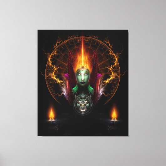 Riddian Queen of Fire Fractal Art Composition Canvas Afdruk (Voorkant)