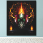 Riddian Queen of Fire Fractal Art Composition Canvas Afdruk (Insitu (Houten vloer))