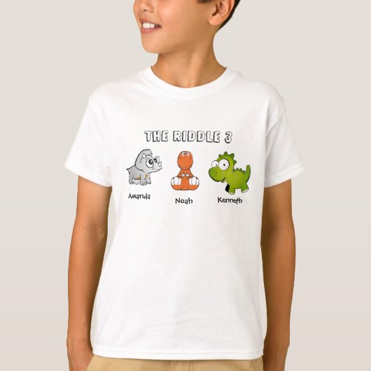 Riddle 3 als dinosaurussen t-shirt (Voorkant)