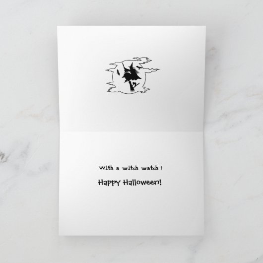 Riddle Halloween Witch Kaart (Binnen)