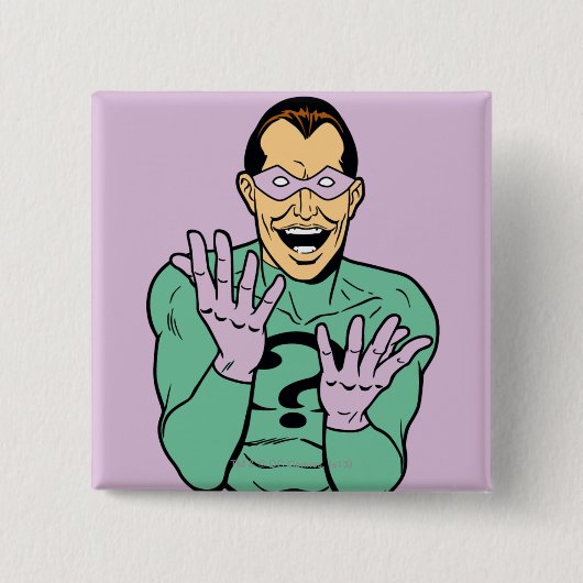 Riddler Vierkante Button 5,1 Cm (Voorkant)