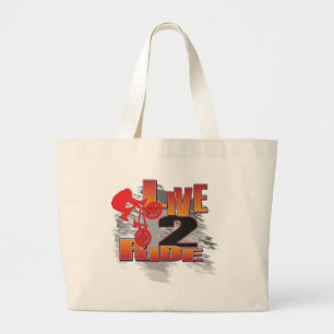 Ride 2 Live BMX Biker Grote Tote Bag