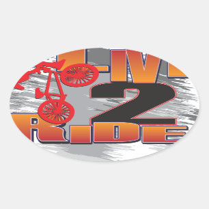 Ride 2 Live BMX Biker Ovale Sticker
