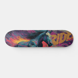 RIDE: Abstracte Straatkunst Muurschildering van ee Skateboard