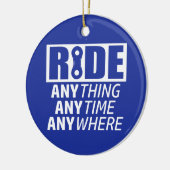 Ride, alles, altijd, overal keramisch ornament (Links)