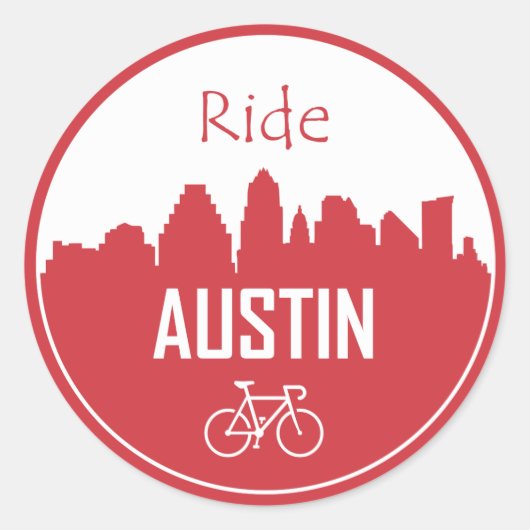 Ride Austin Ronde Sticker (Voorkant)